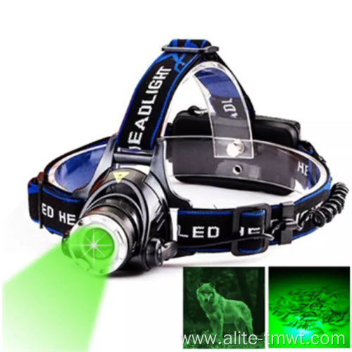 3-Mode Zoom 5W Green LED Headlamp For Camping